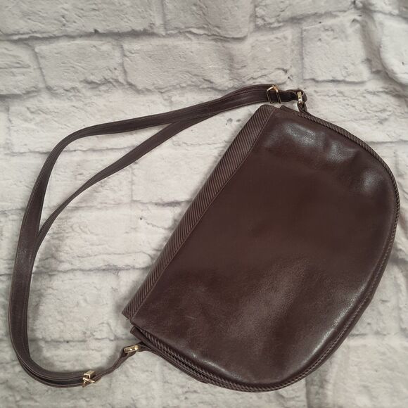 Vintage 1960s Brunettini Purse Leather Shoulder Bag Italian Designer Roma - Picture 8 of 13